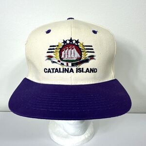 Catalina Island California Adjustable Strap back Hat Baseball Cap Purple Boats